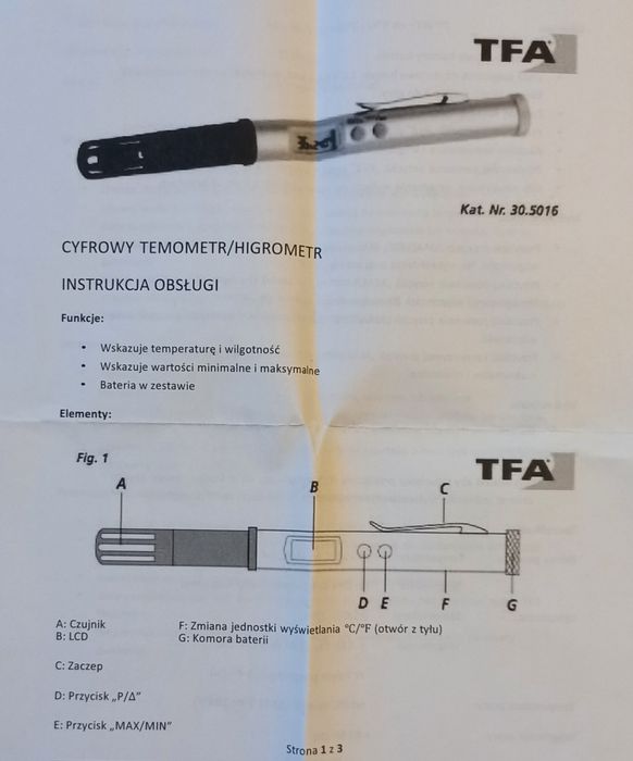 TFA Profi Thermo-Hygrometer, Digital Pen