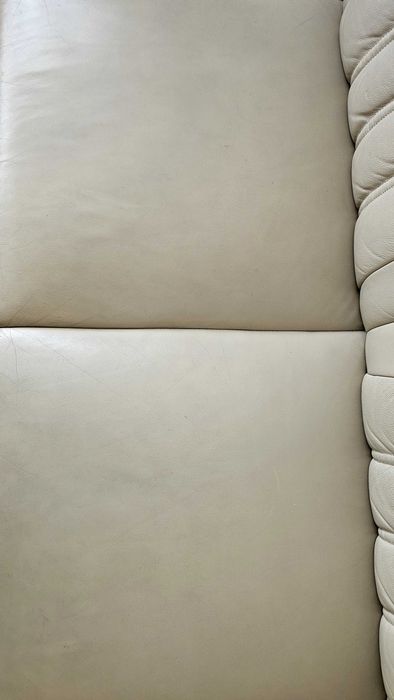Skórzana sofa, beżowa nierozkładana
