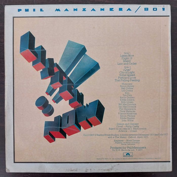 vinil: Phil Manzanera / 801 "Listen now"