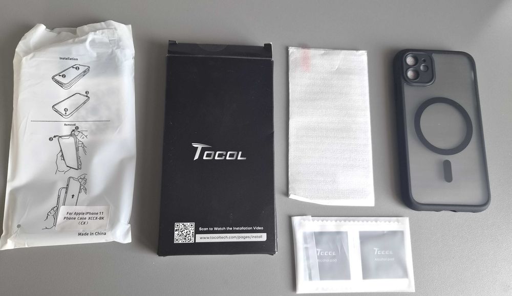Etui case do iphone 11 + 2 szybki etui czarne Tocol