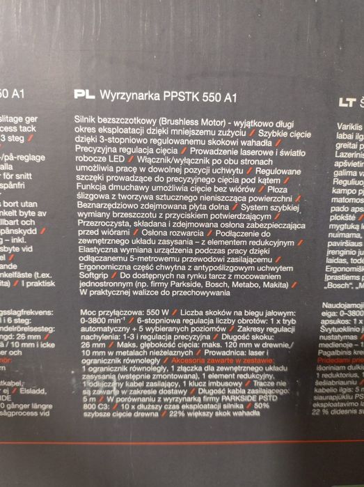 Elektryczna wyrzynarka 550W Parkside Performance