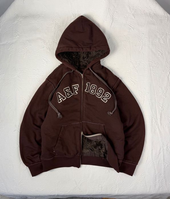 Rare Ocieplana Bluza Kurtka Abercrombie & Fitch Z Futerkiem Ciężka 627