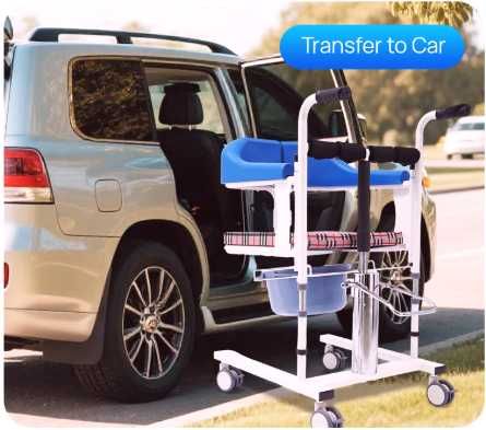 Cadeira de rodas de transferência, altura ajustável, para doentes NOVA