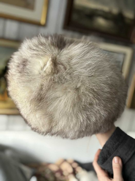 czapeczka z lisa naturalna