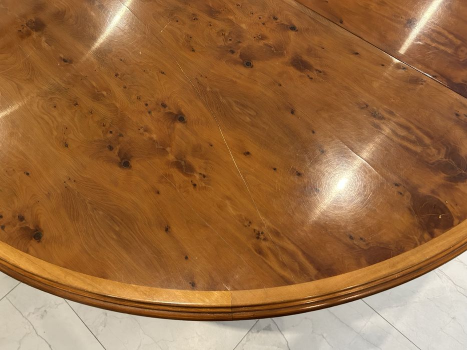 Okrągły stół rozkładany drewniany do jadalni kuchni 113 cm