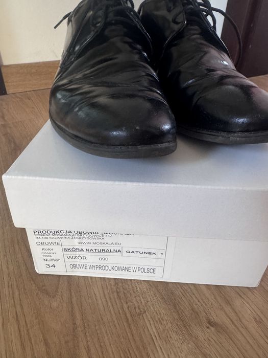 Buty skórzane komunia 34 komunijne czarna skóra