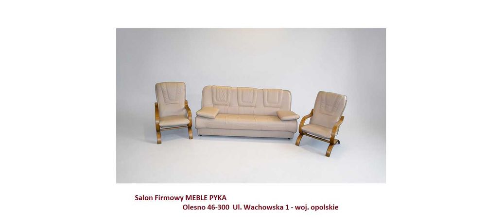 Komplet FINKA  3R+1+1  Skóra Naturalna, ze spaniem, Wyprzedaż MEBLE PYKA