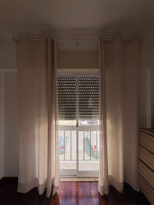 Cortinados Bege C/Varão