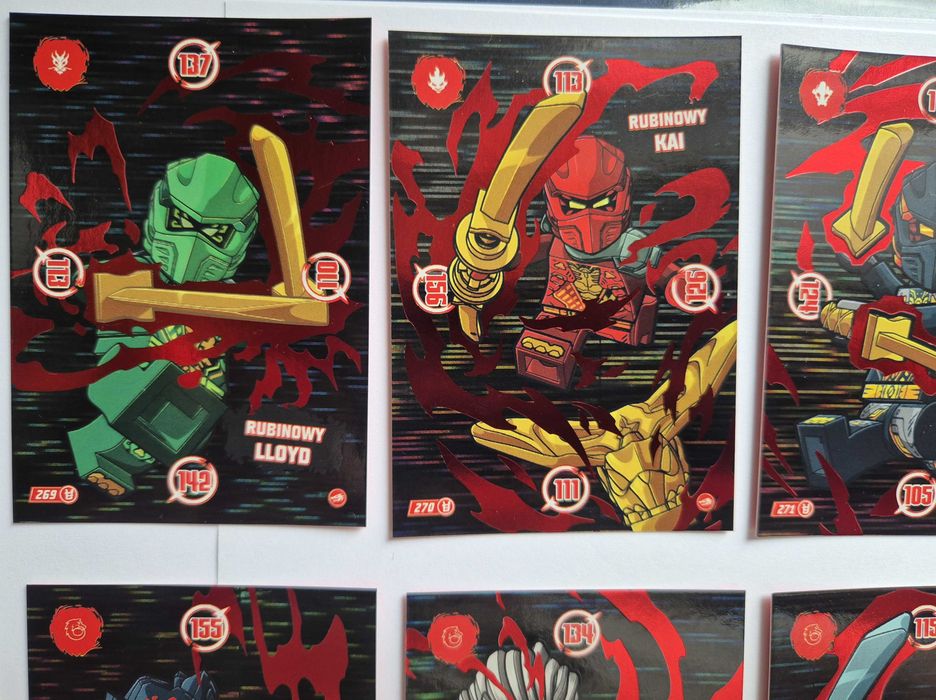 Komplet kart rubinowych lego ninjago TCG 10