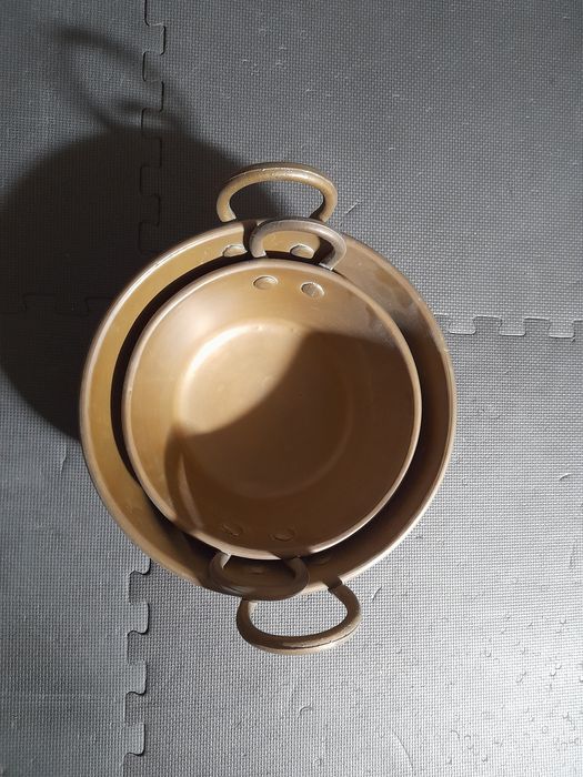 2 alguidares cobre 36 e 24 cm diâmetro