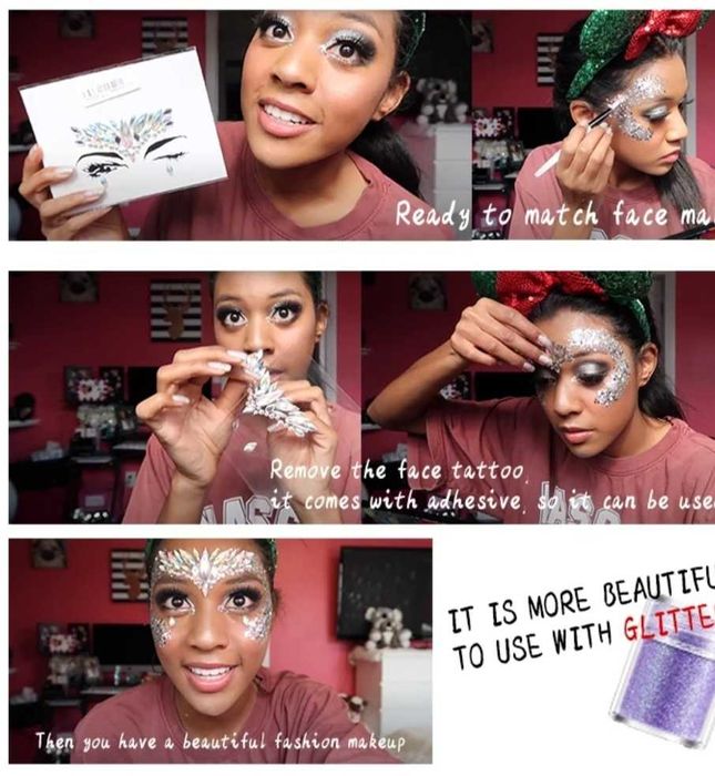 Стразы камни наклейки временные наклейки тату вечерний макияж