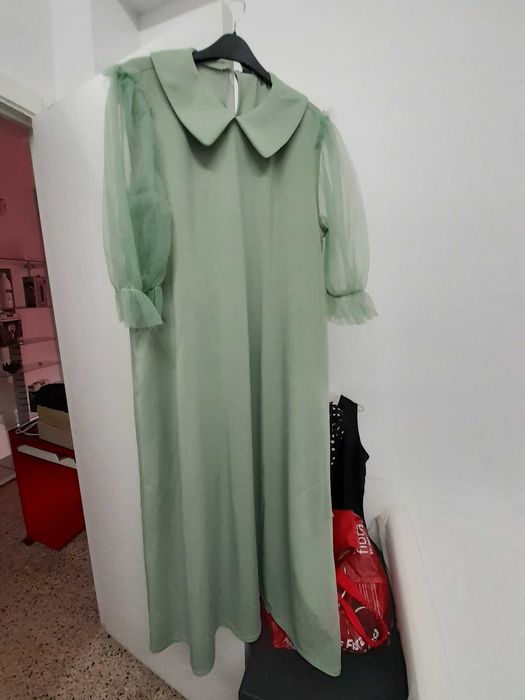 Vestido shein,  verde água