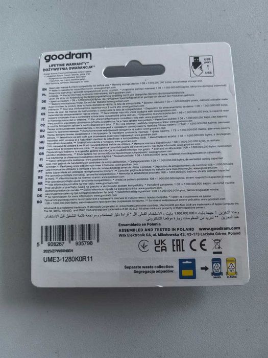 Pendrive GoodRam UME3 UME3-1280K0R11 (128GB; USB 3.0 czarny) nowy
