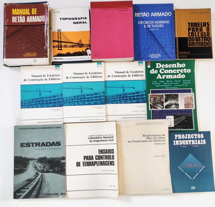 Lote 13 Livros Engenharia Civil / Construção Civil / Betão Armado LNEC ISEL IST