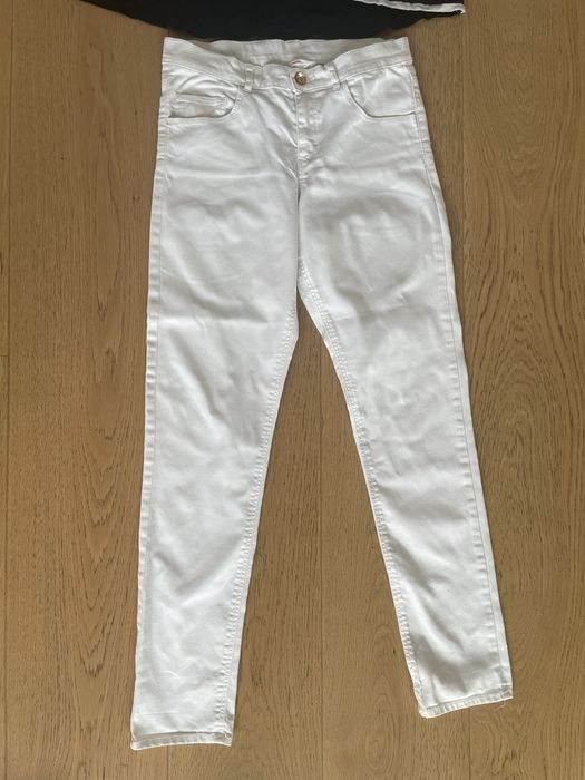 H&M jeans biale roz 164
