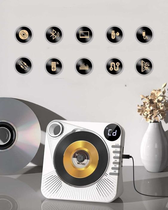 Odtwarzacz CD Greadio Bluetooth 5.1 USB AUX pilot HiFi