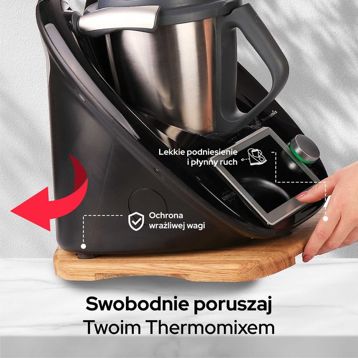 Podstawka deska thermomix termomiks TM6 TM5 dąb slider ochrona wagi