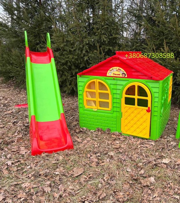 Дитячий майданчик Doloni Ігровий комплекс Будинок Гірка Пісочниця Стіл