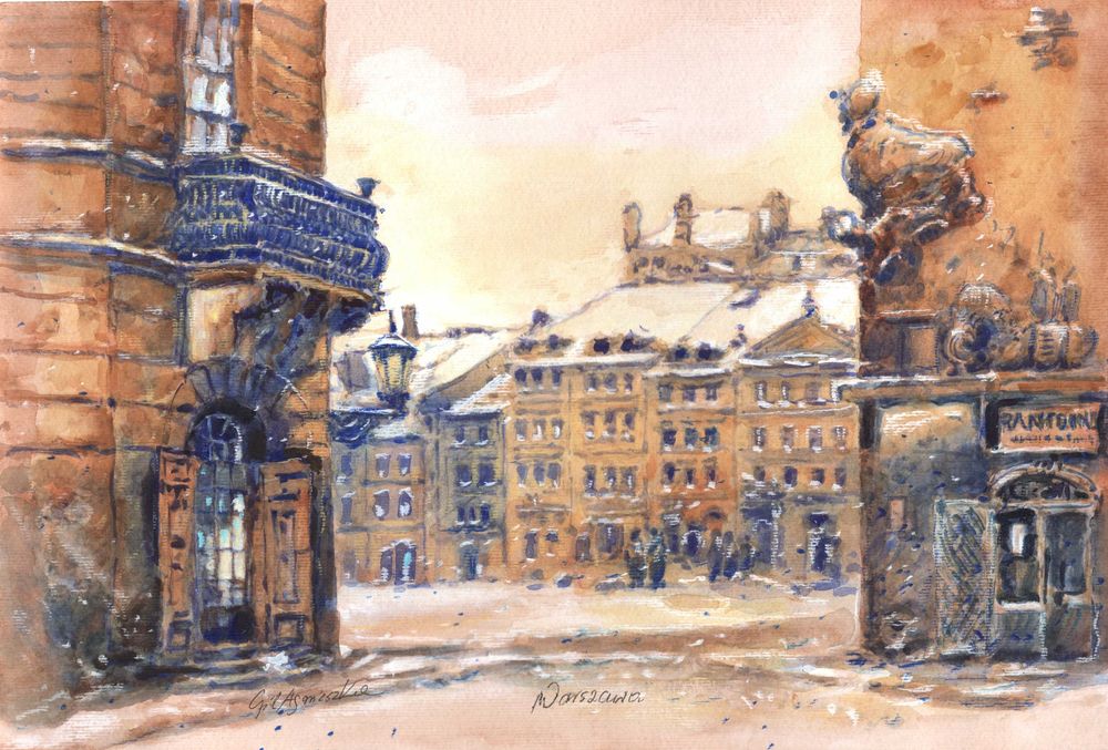 Warszawa akwarela 30x40cm