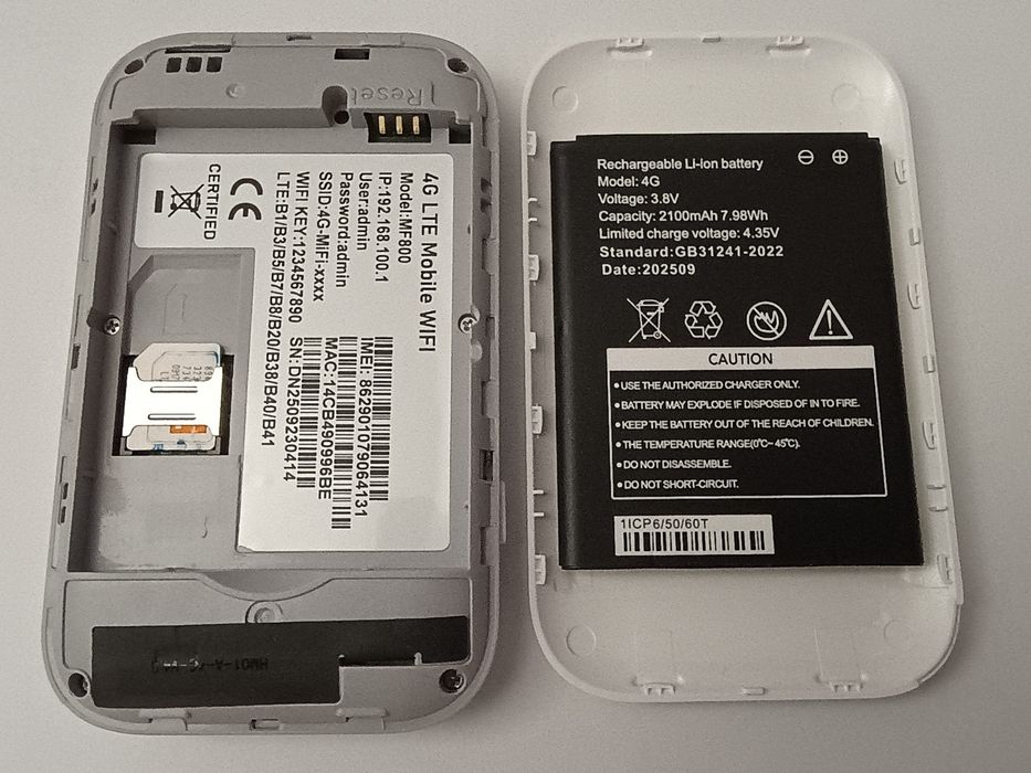 Router WiFi 4G kieszonkowy, przenośny hotspot mobilny do 150 Mb/s uplo