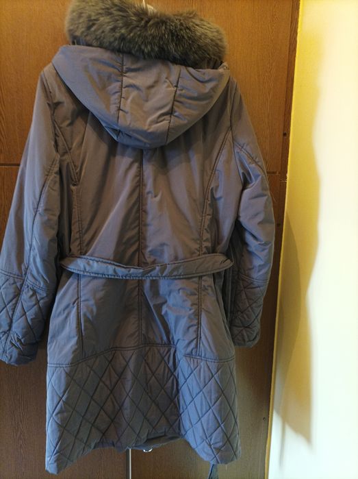 Płaszczyk kurtka Maria Blanol z naturalnym lisem