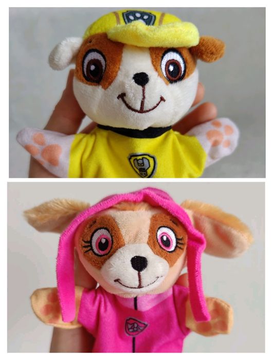 Zestaw 2 pacynki Psi Paw Patrol Skye, Rubble maskotki przytulanki