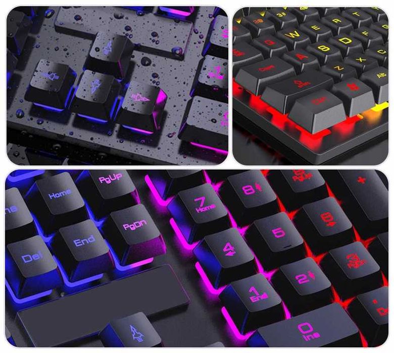 WODOODPORNA Klawiatura dla graczy GAMINGOWA mechaniczna podświetlana