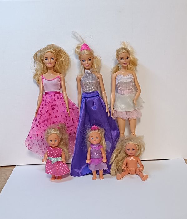 4 Куклы Barbie оригинал Mattel Барби и пупсы + одежда + рюкзак в подар