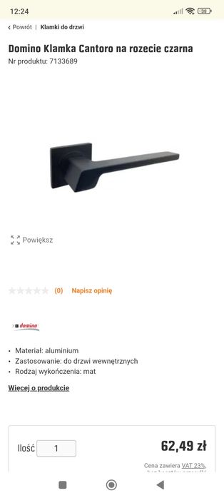 4 zestawy klamek do drzwi Cantoro nowe