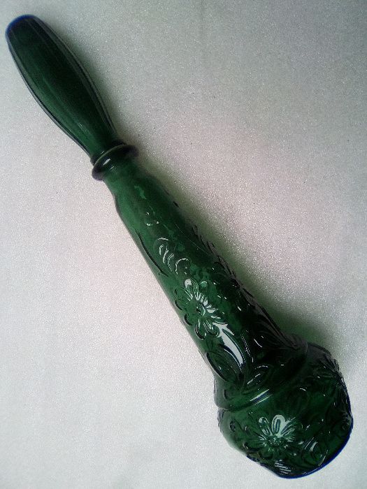 Garrafa em Vidro (VERDE) - Decoração de Alto Relevo