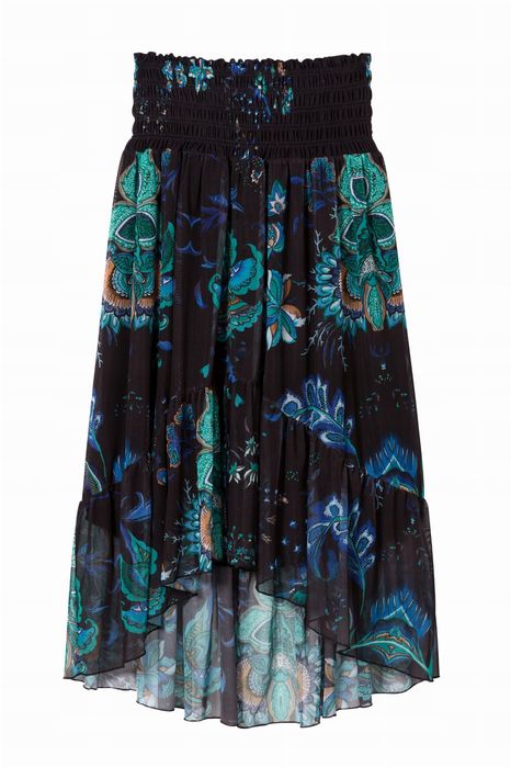 Spódnica zwiewna letnia boho kwiaty DESIGUAL L 40