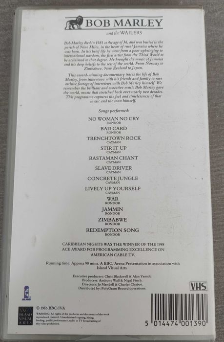 VHS de Bob Marley and the Waillers