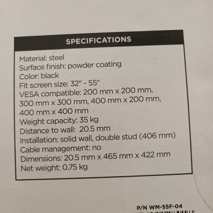 Suporte parede para televisão