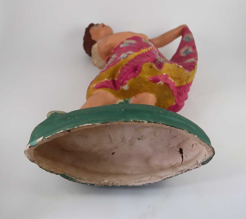 Escultura em barro vidrado Séc. XIX - Bailarina - 35 cm