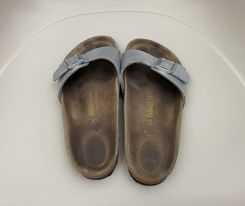 Klapki Damskie Birkenstock Madrid Silver Srebne Rozmiar 36