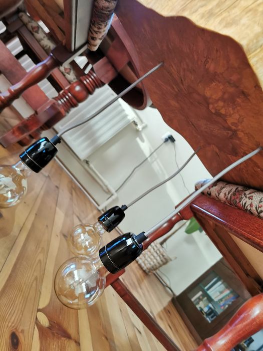 Żyrandol lampa plaster drewna