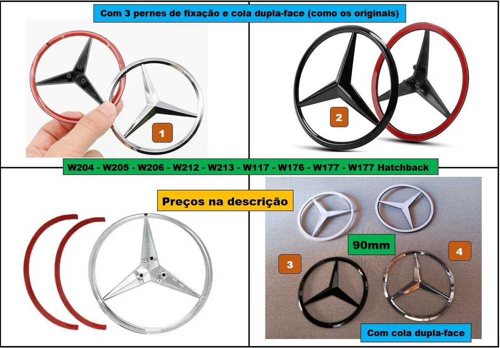 Emblema símbolo para capô Mercedes Benz a partir de €7,50