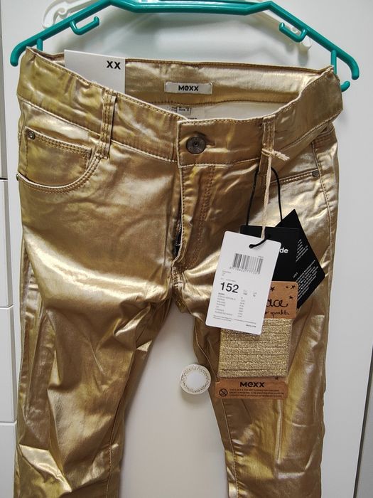 Брюки позолоченные.  Mexx! 152 skinny fit.  И 122  Яркие штаны. Тренд