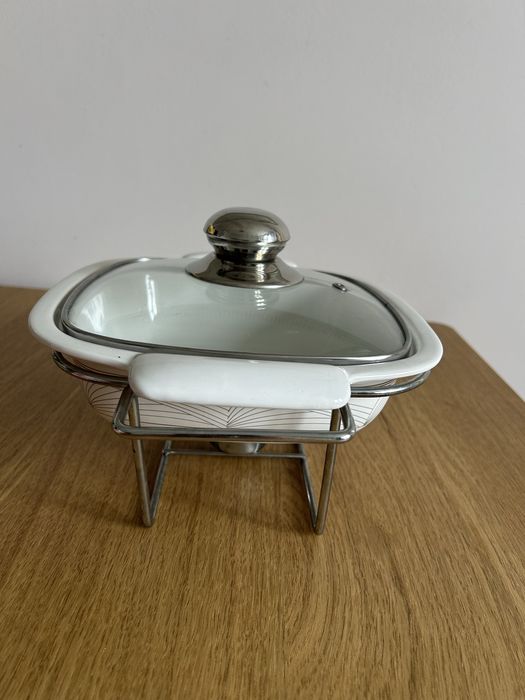 Naczynie żaroodporne z podgrzewaczem na świeczkę Tealight / Kwasoodporna ceramika