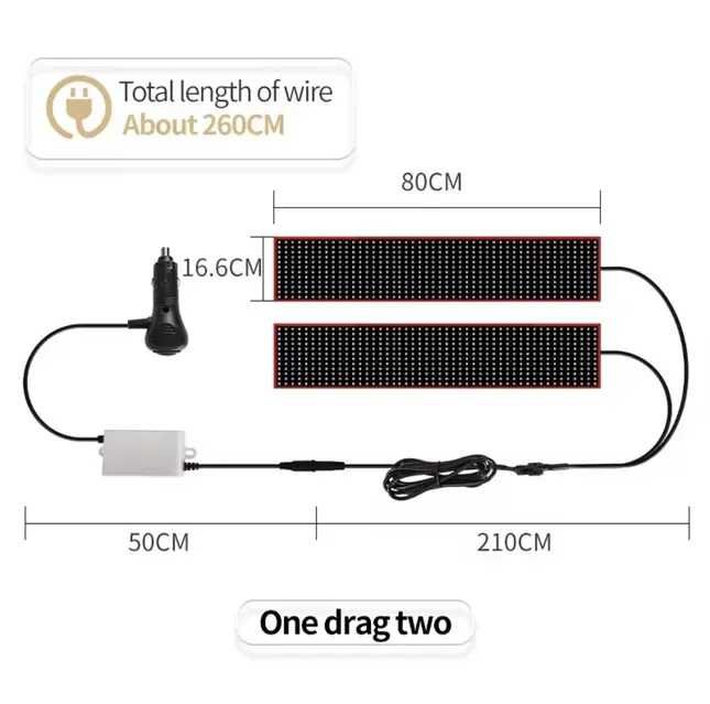 Гнучка LED панель Очі диявола на авто 2шт 16x80 см, Devil Eyes, 12/24V, 34 режими, Bluetooth, управління з пульта