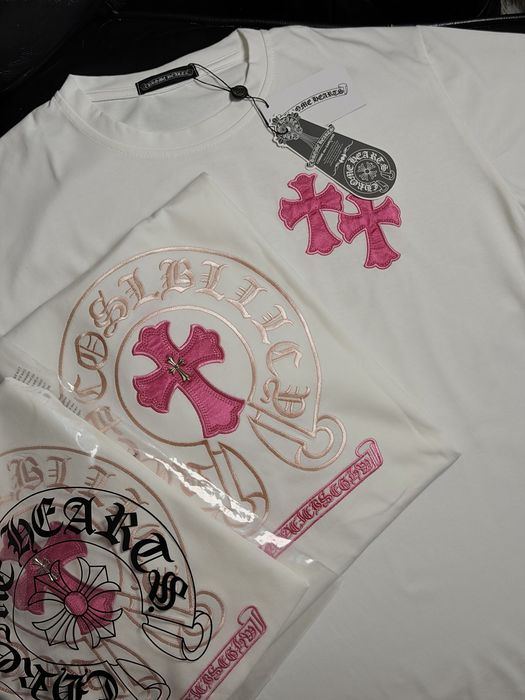 Футболка з вишивкою CHROME HEARTS біла УНІСЕКС всі розміри