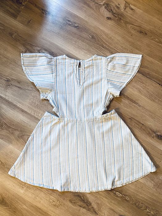 Sukienka z wycięciami niebieska w paski 146 boho letnia nowa