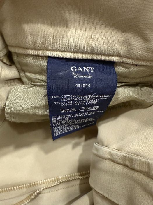 Eleganckie spodnie damskie oryginalne Gant rozmiar S/M old money beż