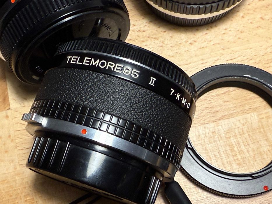 OLYMPUS OM-2N + 50mm 1.4 + 24mm + 200mm + konwerter x2 + makro +