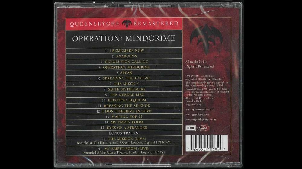 Queensryche - "Operation Mindcrime". Płyta CD. Nowa