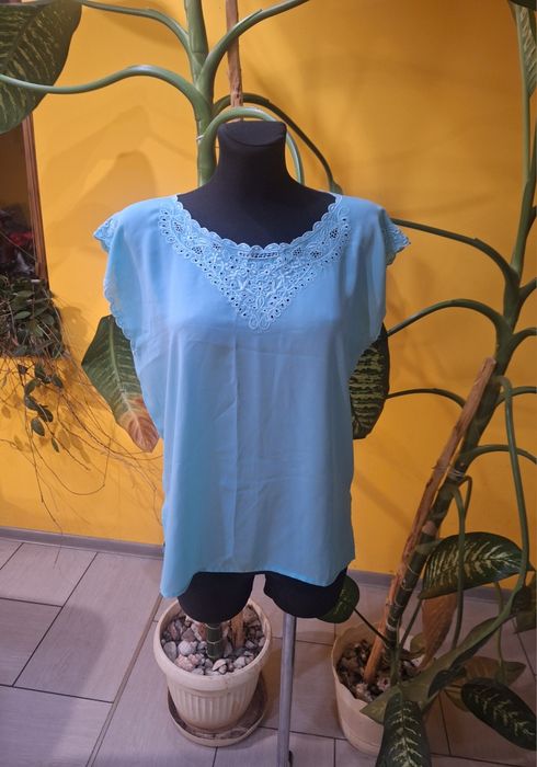 Miętowa bluzka damska rozmiar XXL 44 / XXXL 46