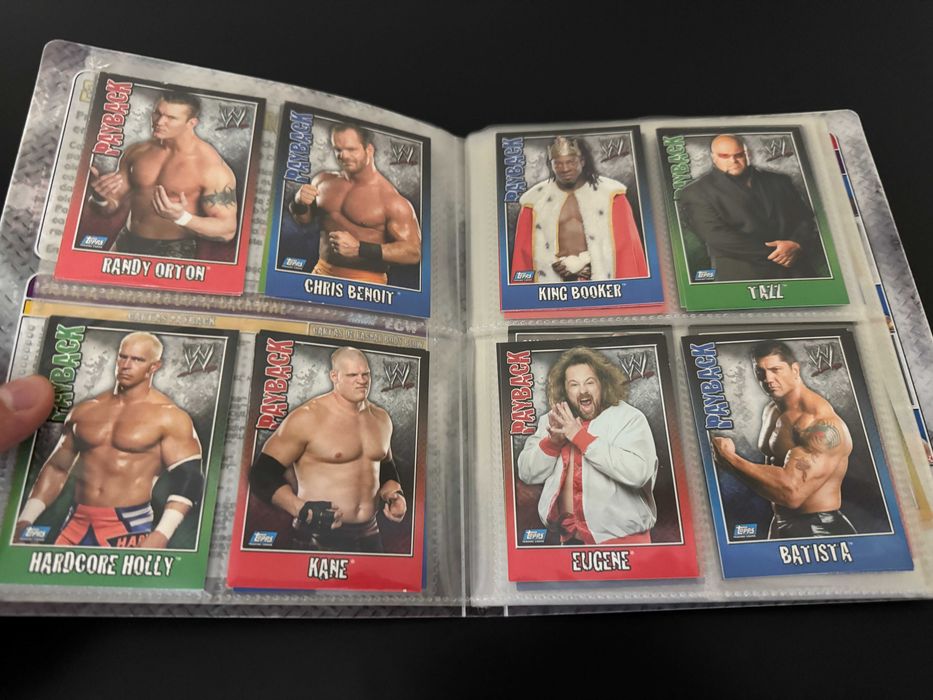 Caderneta e cartas WWE Payback da Topps e Record
