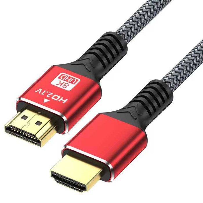 HDMI 2.1 кабель 8K UHD (1.5 м), позолочені контакти, нейлонова оплітка