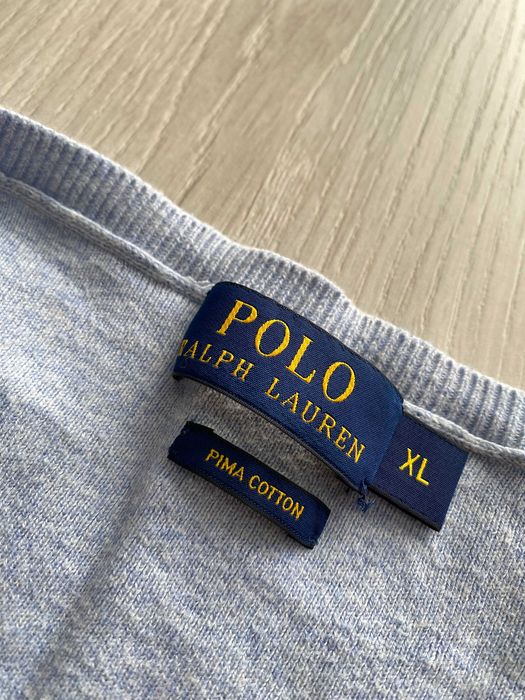 RALPH LAUREN r.XL oryginalny sweterek męski błękitny