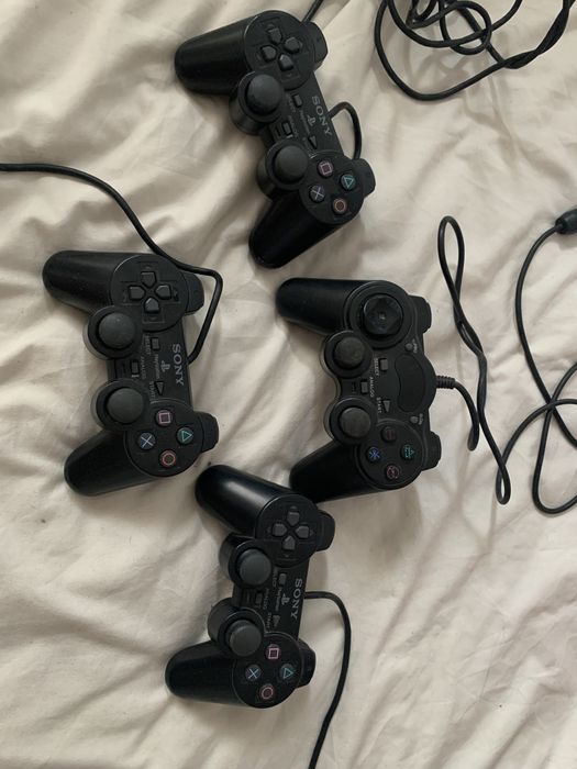 playstation 2 com acessórios e jogos